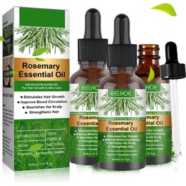 Aceite de Romero para El Cabello,30ml Rosemary Oil for Hair Growth, Aceite Esencial de Romero, Reparar el Cabello Seco y Dañado, Estimular el Crecimiento del Cabello y Nutrir el Cabello (3PCS)