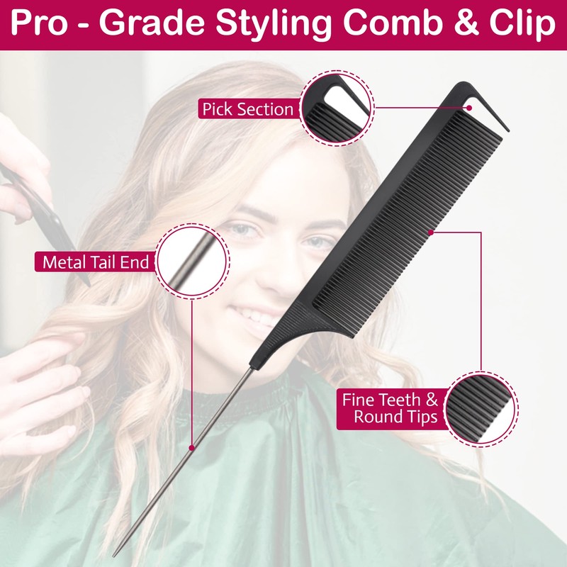 HY DOT Hair Comb - Rat Tail Comb Fine Tooth