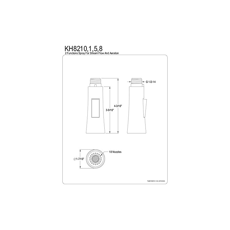 Kingston Brass KH8218 Vintage Pull-Down Kitchen Faucet Sprayer, Brushed Nickel