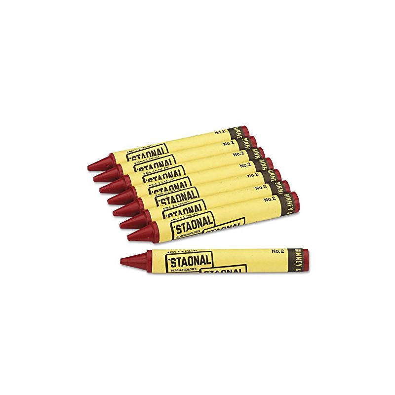 Crayola 5200023038 Staonal Marking Crayons, Red, 8/Box
