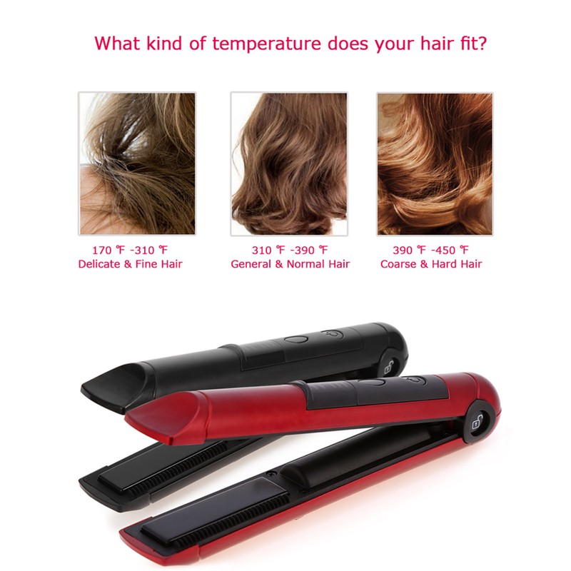 Mini Rechargeable Cordless Hair Curler & Straightener Hair Ironing Device