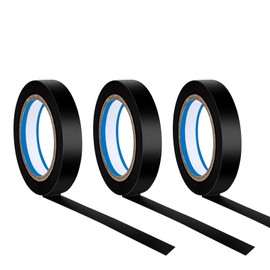 Xindojuz 3 PCS Tennis Racquet Grip Tape, 0.39 Inch × 11 Yards PVC Grip Finishing Tape Tennis-Racket Wrap Grips Tapes Vinyl Accessories Sticky Seal for Tennis Badminton (Black)