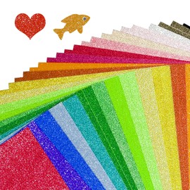 40 Sheets 20 Colors Coloured Paper,Glitter Cardstock Paperfor Crafts,Graduation Cap Decorations,Holographic Cardstock,A4 Cardstock,Card Stock Paper 8.5 X 11 Colored,Pink Glitter Cardstock