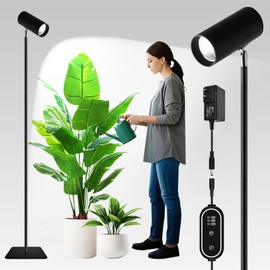 TGIFHS Full Spectrum Plant Grow Light, 30W COB LED Floor Standing Grow Lamp with 6/8/12H Timer, Adjustable Height 28"-83", Energy Efficient Indoor Plant Light for Seedling, Flowering, Fruiting
