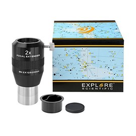 Explore Scientific Fokal Extender 2x 31.7 mm/1.25 Inch Barlow Lens to Increase Focal Length for Telescopes