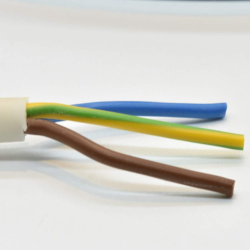 3 m Textile Cable Gold Twisted 3 x 0.75 mm²