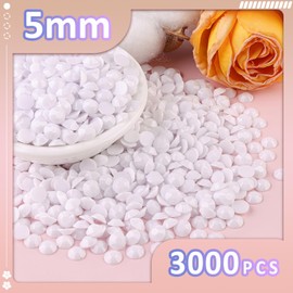 3000Pcs 5mm Resin Jelly Rhinestones with 1Pcs 10ml B7000 Jewelry Glue for Crafting, White Flatback Gems, Bedazzling Crystal Bulk for DIY Crafts Clothing Tumblers Shoes Nail Art Fabric