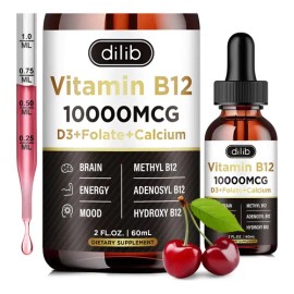 Dilib Complejo Vitamina B12 10000 Mcg Gotas Líquidas Cereza