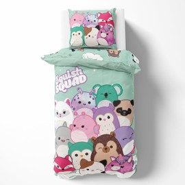 Squishmallows Bed Linen 135 x 200 cm 80 x 80 cm Cotton · Children's Bed Linen Teenager Bedding · Cuddly Toys Trend with Koala, Unicorn, Fox etc. · 2 Pieces