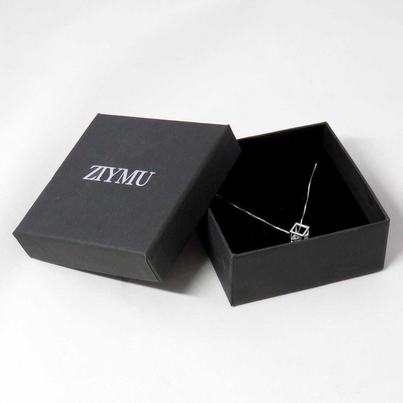 ZIYMU zm-p-019 Necklace, Cube, 15.7 inches (40 cm), Cubic Zirconia
