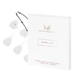 MANY BEAUTY Pack of 40 Face Lifting Tape - Invisible Face Tape for Face and Neck - Facelift Stickers - Transparent Plasters, 3 Rubber Bands for Lifting - Face Lift Patch