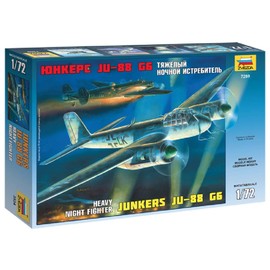 Zvezda Aircraft model kit, night fighter Junkers JU-88G6, WWII period, 500787269, 1:72 -