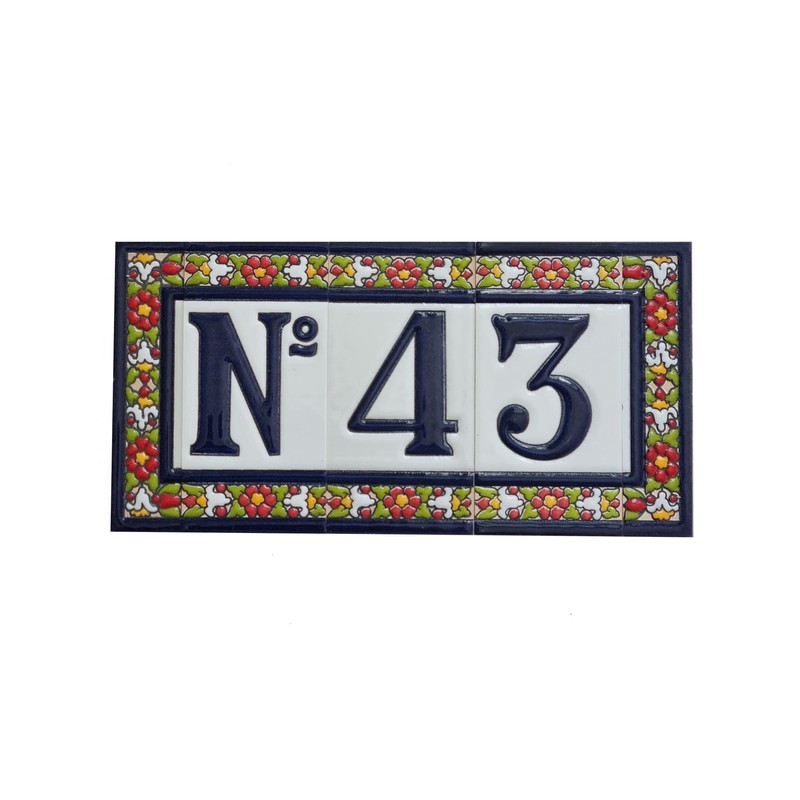 Spanish Floral Letter Frame Ceramic Tile Letter U