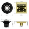 6 Inch Square Shower Floor Drain, Shower Drain Kit with