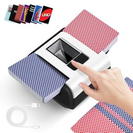 CARDSPIN UNO Card Shuffler 2 Deck, Low Nois Automatic Card Shuffler with Manual & Automatic Mode, Rechargeable & Portable for UNO Card Game, Skip Bo Card Game, Poker, Phase10 (2-Deck)