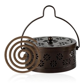 CENPEK Mosquito Coil Holder, Retro Portable Mosquito Incense Burner for Home and Camping (Bronze)