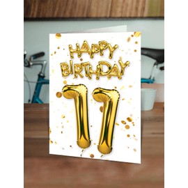 Brainbox Candy - 11th Birthday Card - Age 11 - Beautiful White Gold Foil Effect Age Card - Birthday Cards For Boys Girls Children - Kids Age Cards