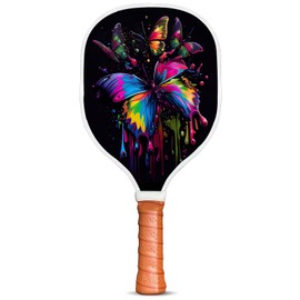 Curve Classic Wood Pickleball Paddle USAPA Approved Pickleball Paddles Outdoor Sports Pickle Ball Racket Paddle Unique Colorful Graffiti Butterfly Design Pickleball Paddles