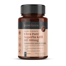 Ultra Pure Krill Oil 500 mg x 120 Capsules - From Uncontaminated Waters of Antarctic Rich in Astaxanthin and Omega 3