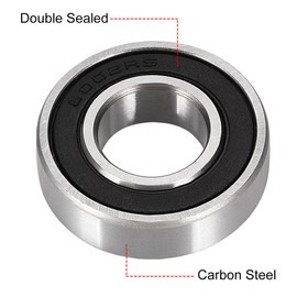 sourcing map Ball Bearing 6002-2RS Double Sealed Deep Groove Ball Bearing 15 mm x 32 mm x 9 mm High Carbon Steel Z1 Bearing Pack of 2