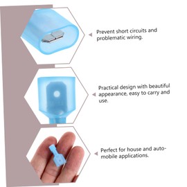 KICHOUSE 150pcs Terminal Double Female Electrical Wire Connectors Automotive Spade Connectors Female Wire Crimp Connectors Kit Disconnect Wire Connectors Power Solder Wiring Nylon Blue