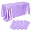 4 Packs Satin Rectangle Tablecloth 58 x 102 Inch, Stain