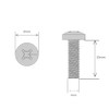 M4 (4mm x 10mm) Pozi Pan Head Machine Screws -