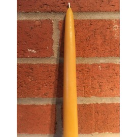 BeeTheLight Beeswax Taper Candles - Dipped Style - 10 Hours Each, 12 Pack, 120 Hours - 100% Pure Bees Wax - Handmade - Unscented - All Natural Light Honey Scent