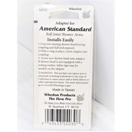 Whedon AS1C American Standard Ball Joint Shower ARM Adapter