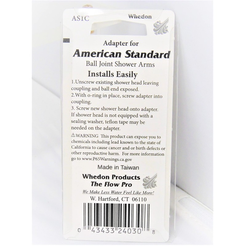 Whedon AS1C American Standard Ball Joint Shower ARM Adapter