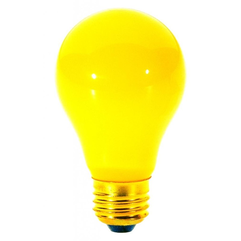 KOR (Pack of 4) A19 Yellow Bug Light Incandescent 130V