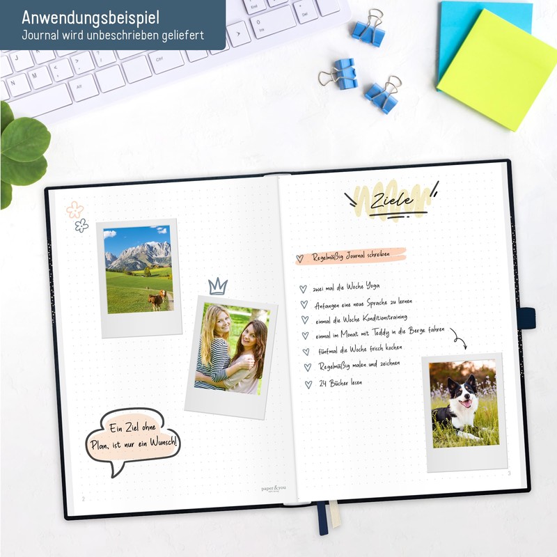 paper&you® Premium Bullet Journal Dotted A5 "Travel the World" Notebook