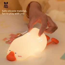 Myratts Goose Night Light, Cute LED Lamp, Silicone Dimmable Nursery Nightlight for Kids, Rechargeable Bedside Touch Lamp, Funny Office Desk Light and Home Decor(Goose)…