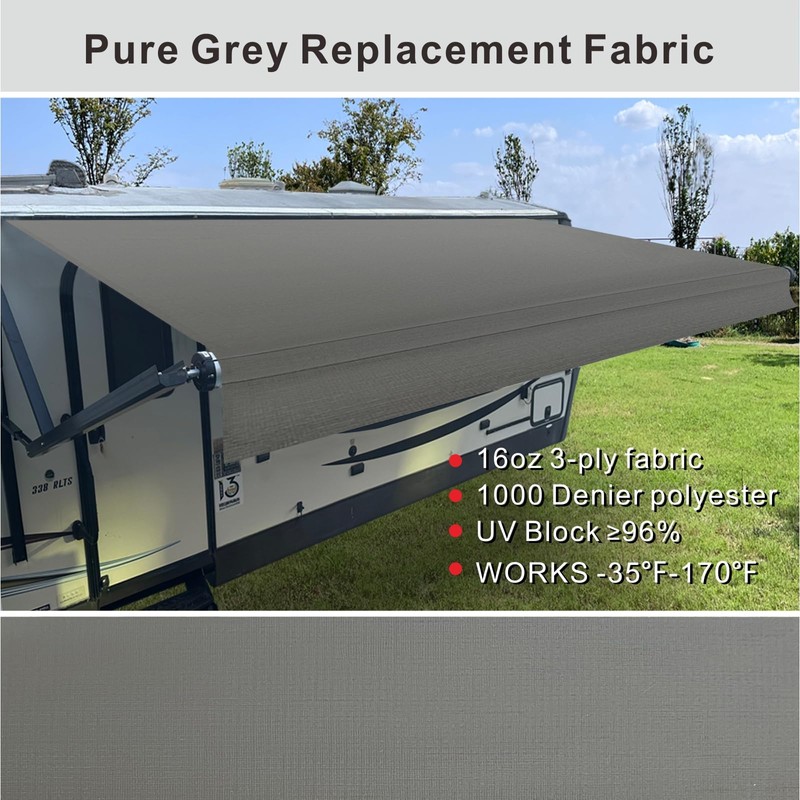 SHADEPLUS RV Awning Fabric Replacement,Camper Awning Replacement,16 oz Heavy Duty