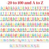 32Pcs A to Z Alphabet Letters -20-100 Number Cards Boho
