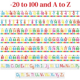 32Pcs A to Z Alphabet Letters -20-100 Number Cards Boho Bulletin Board Under The Sea Ocean Bee Theme Classroom Decorations Wall for School Educational Material Teacher Supplies (Bright Number)