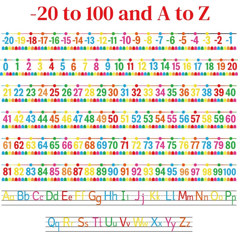 32Pcs A to Z Alphabet Letters -20-100 Number Cards Boho