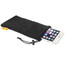 DFV mobile - Universal Nylon Mesh Pouch Bag with Chain and Loop Closure for GLOCALME S1 (2018) - Black