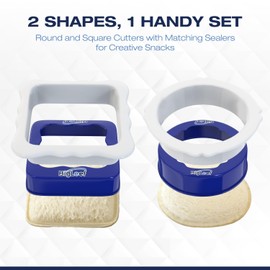 Uncrustable Sandwich Cutters for Kids Lunch, Sandwich Cutter And Sealer To Make Crustless PBJ, Decruster Sandwich Maker for Kids Boys Girls Lunch Accessories, Dishwasher Safe, Round & Square