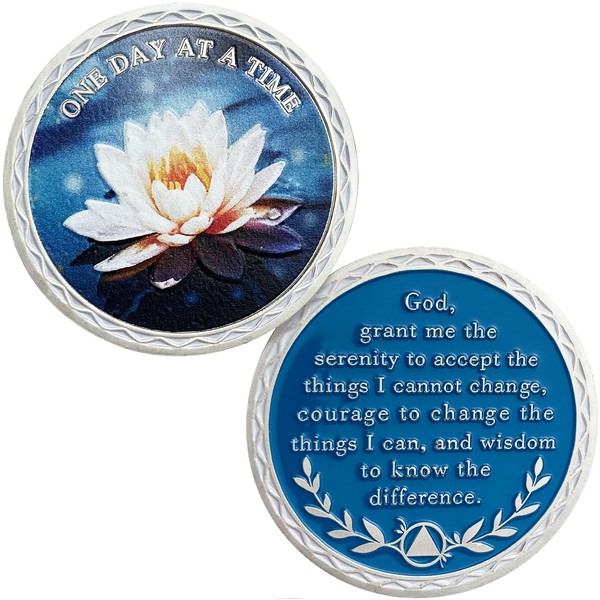 Lotus Sobriety Chip,AA Coins and Medallions - One Day at
