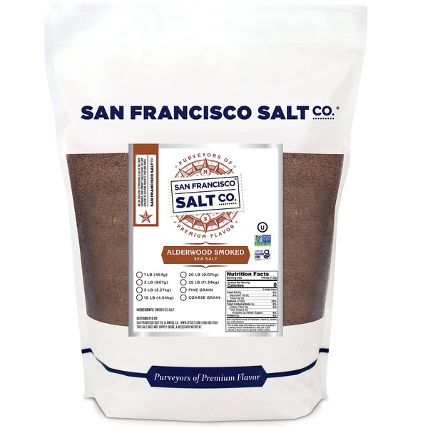 Alderwood Smoked Sea Salt - 5 lb. Bag Fine Grain by San Francisco Salt Company