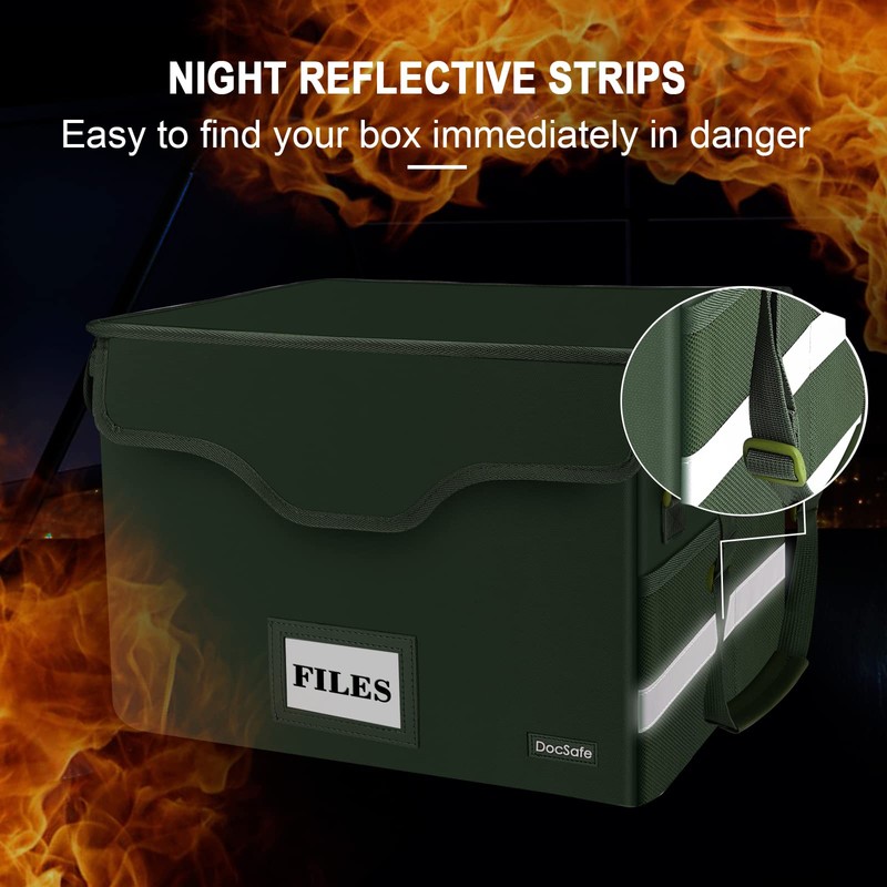 DocSafe Fireproof Document Box with Lock,File Storage Organizer with Mesh