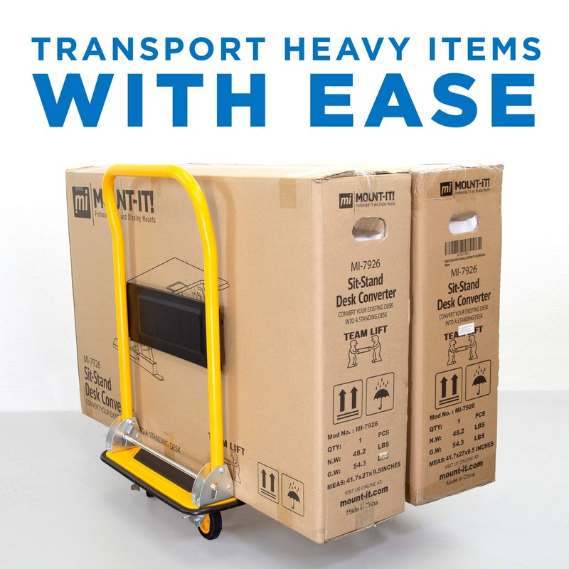 Mount-It! Folding Hand Truck Dolly Platform Truck, 330 lb Heavy