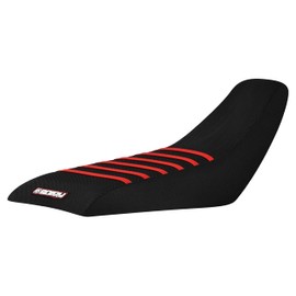 Enjoy Mfg Seat Cover - Compatible with Honda 1999-2007 TRX 400EX TRX 400 EX #203 (All Black/RED Ribs)