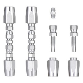 Snblzhef 2Pcs Hydraulic Hose Field Fittings Repair Kit and 5Pcs Small Repair Parts, Reusable Hydraulic Repair Fittings 1/4Inch