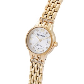 Miykon Silver and Gold Watches for Women | Small Dainty Womens Watch with Genuine Crystals | Ion Polished Women's Jewelry Bracelet, Scratch Resistant Glass, Japanese Quartz, 100ft Water Resistant
