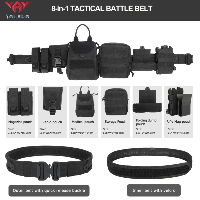 YAKEDA Battle Belts Tactical Molle Duty Belts Law Enforcement with