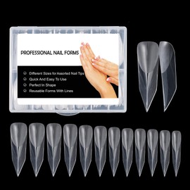 BNG Pack of 120 Matte Dual Nail Shapes for Gel Nail Builder, Professional Extension Shape, Full Coverage, Tapered Acrylic Nail Shapes, Quick Building, Mould C