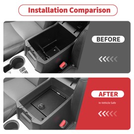 Linskip Console Valuables Safe Fit for 2010-2024 Toyota 4Runner, for 4Runner Security Console Insert, Large Console Safe for 4Runner Accessories(Black)