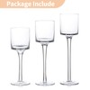 NUPTIO Tealight Candle Holders Glass: Set of 3 Long Stemmed